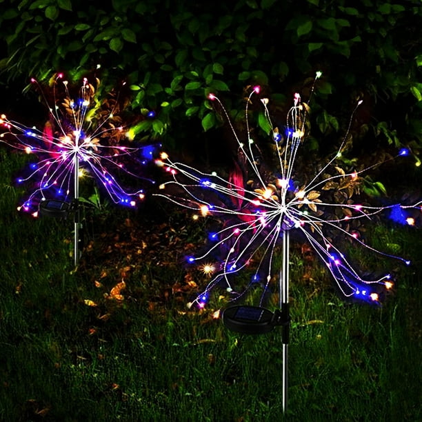 120LED Battery Hanging Firework Lamp Garden Starburst Stake Fairy Lights Wedding 